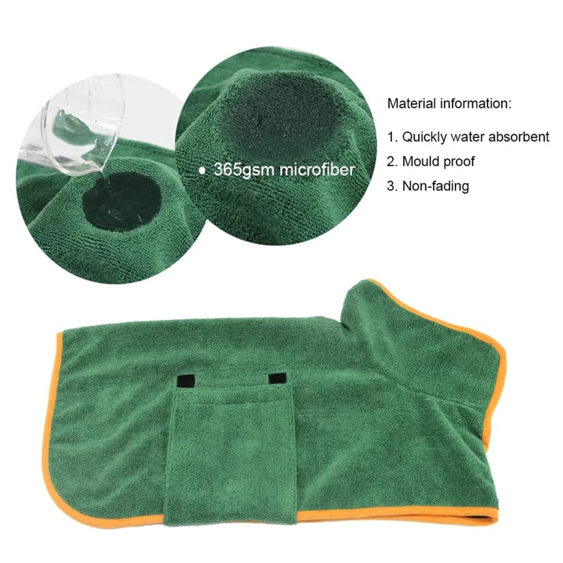 PawDry Microfiber Pet Bathrobe