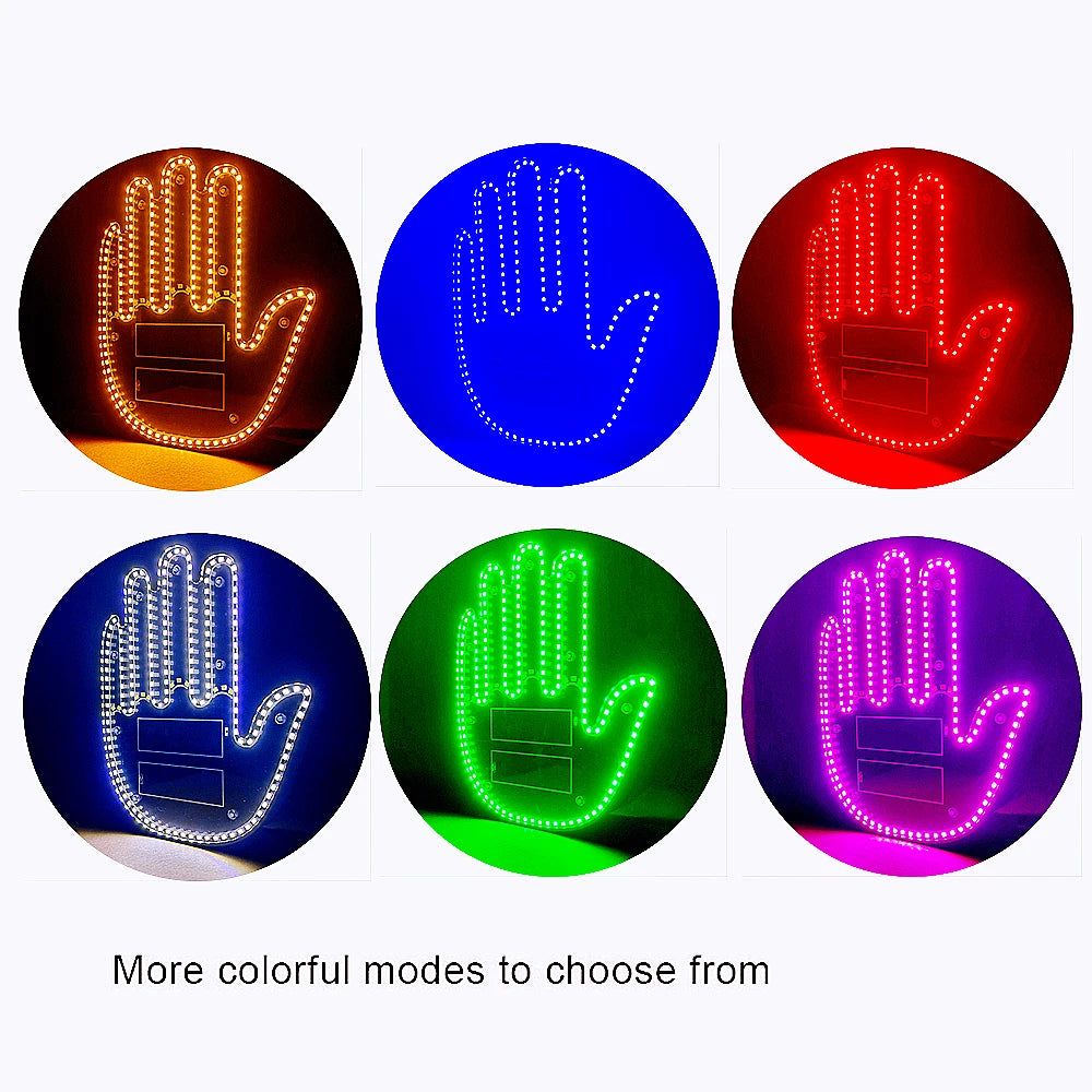 Middle Finger LED Car Light Fun
