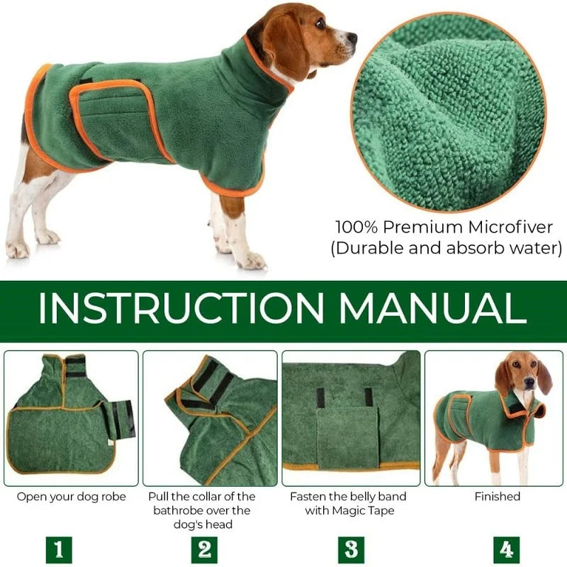 PawDry Microfiber Pet Bathrobe