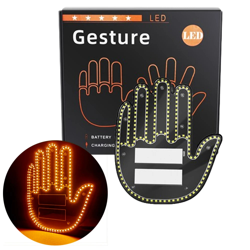 Middle Finger LED Car Light Fun