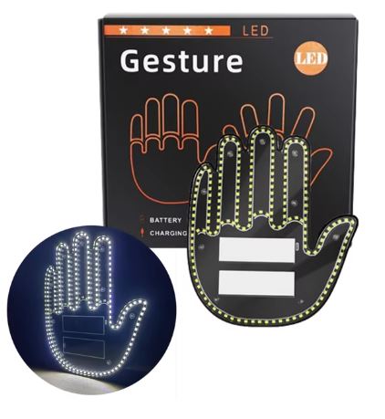 Middle Finger LED Car Light Fun