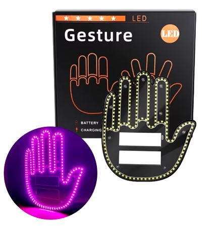 Middle Finger LED Car Light Fun
