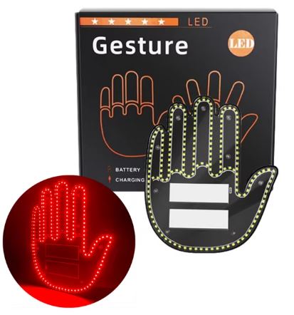 Middle Finger LED Car Light Fun