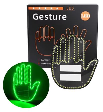 Middle Finger LED Car Light Fun