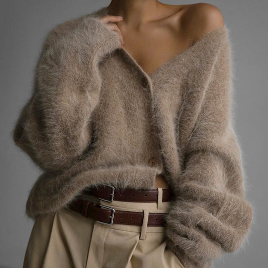 Women's Loose Knit Button Cardigan