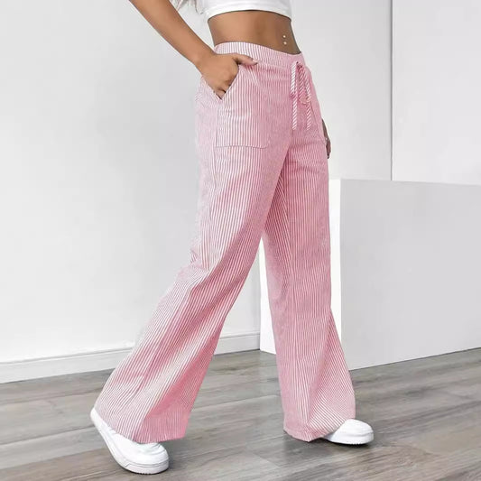 Women's Striped Wide-Leg Trousers