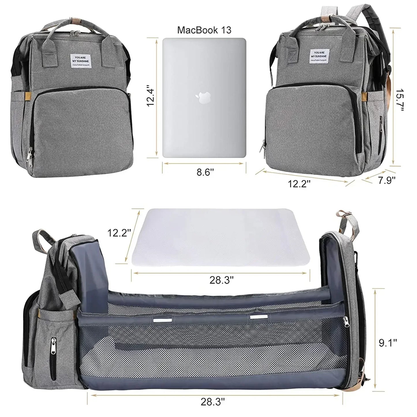 Foldable Travel Diaper Bag Backpack