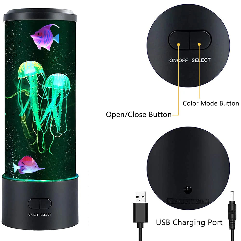 Colorful Jellyfish LED Aquarium Lamp