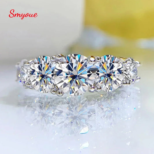 Luminous Moissanite Silver Wedding Band