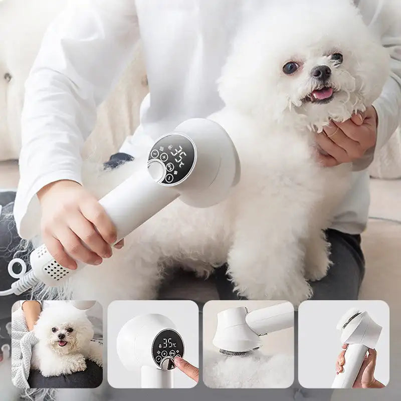 Pet Hair Dryer with Slicker Brush