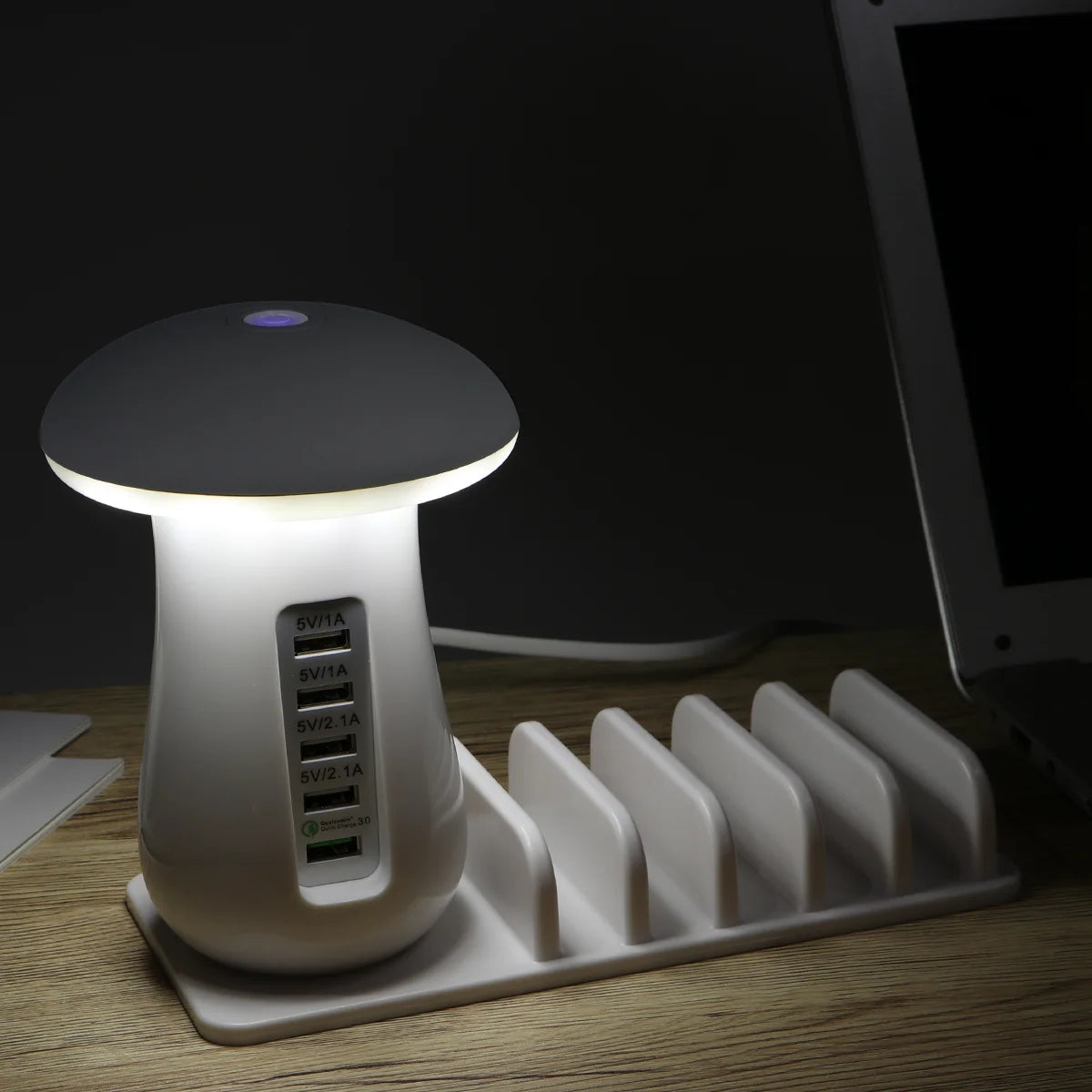 Mushroom USB Charging Station Lamp