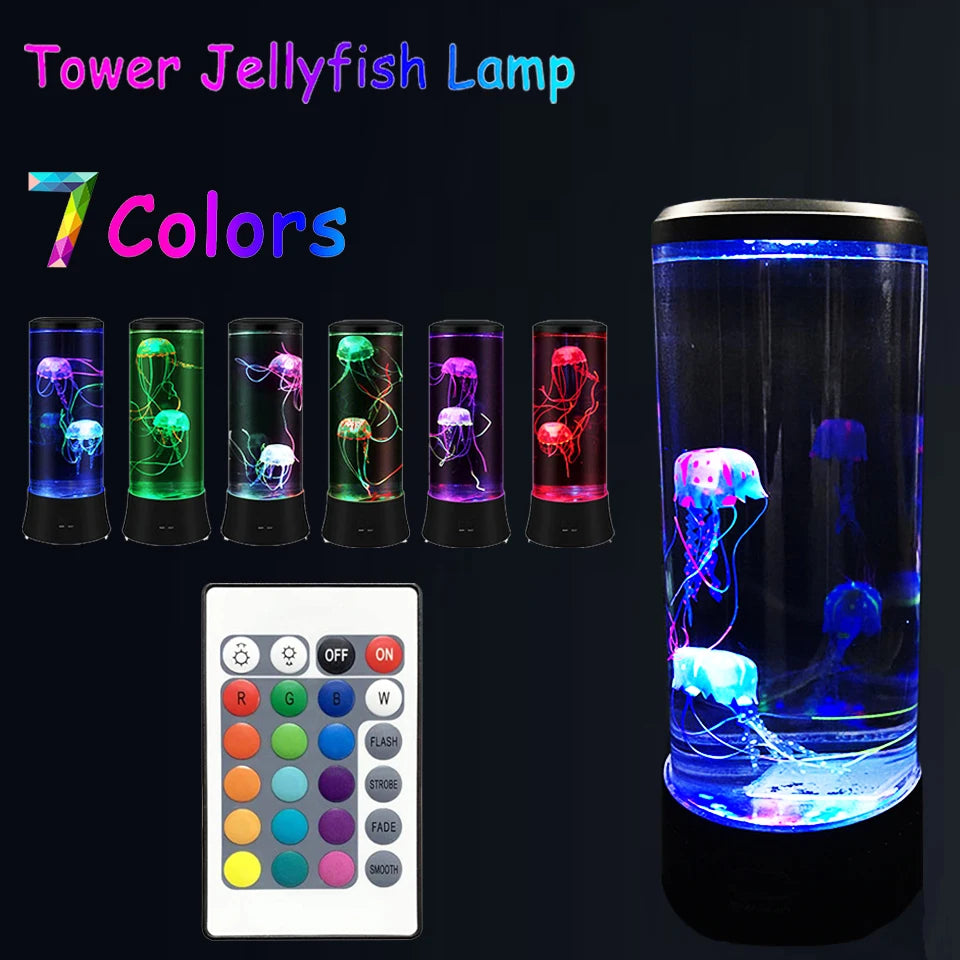 Colorful Jellyfish LED Aquarium Lamp